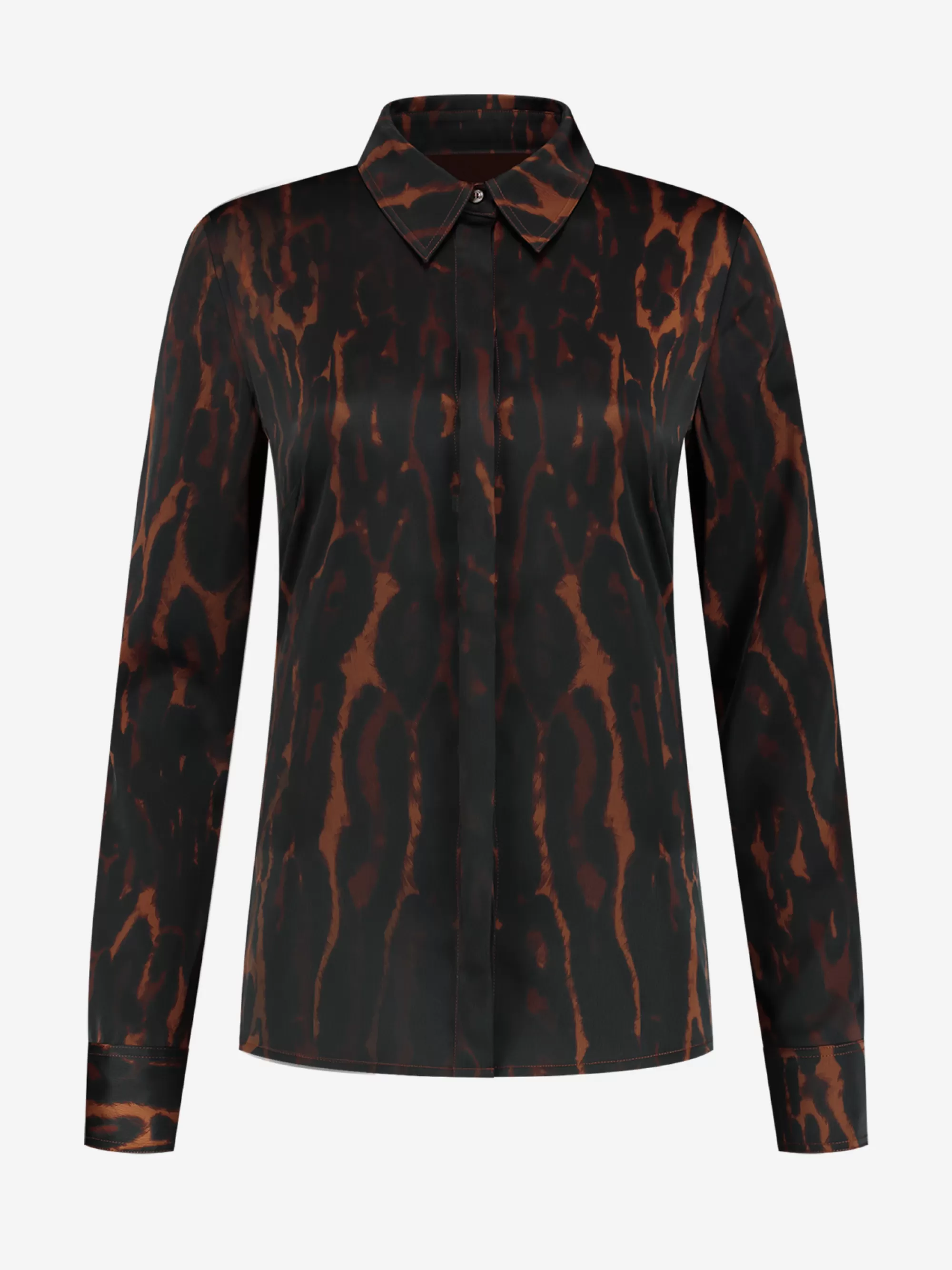 Women FIFTH HOUSE Shirts & Blouses-Satin look leopard blouse