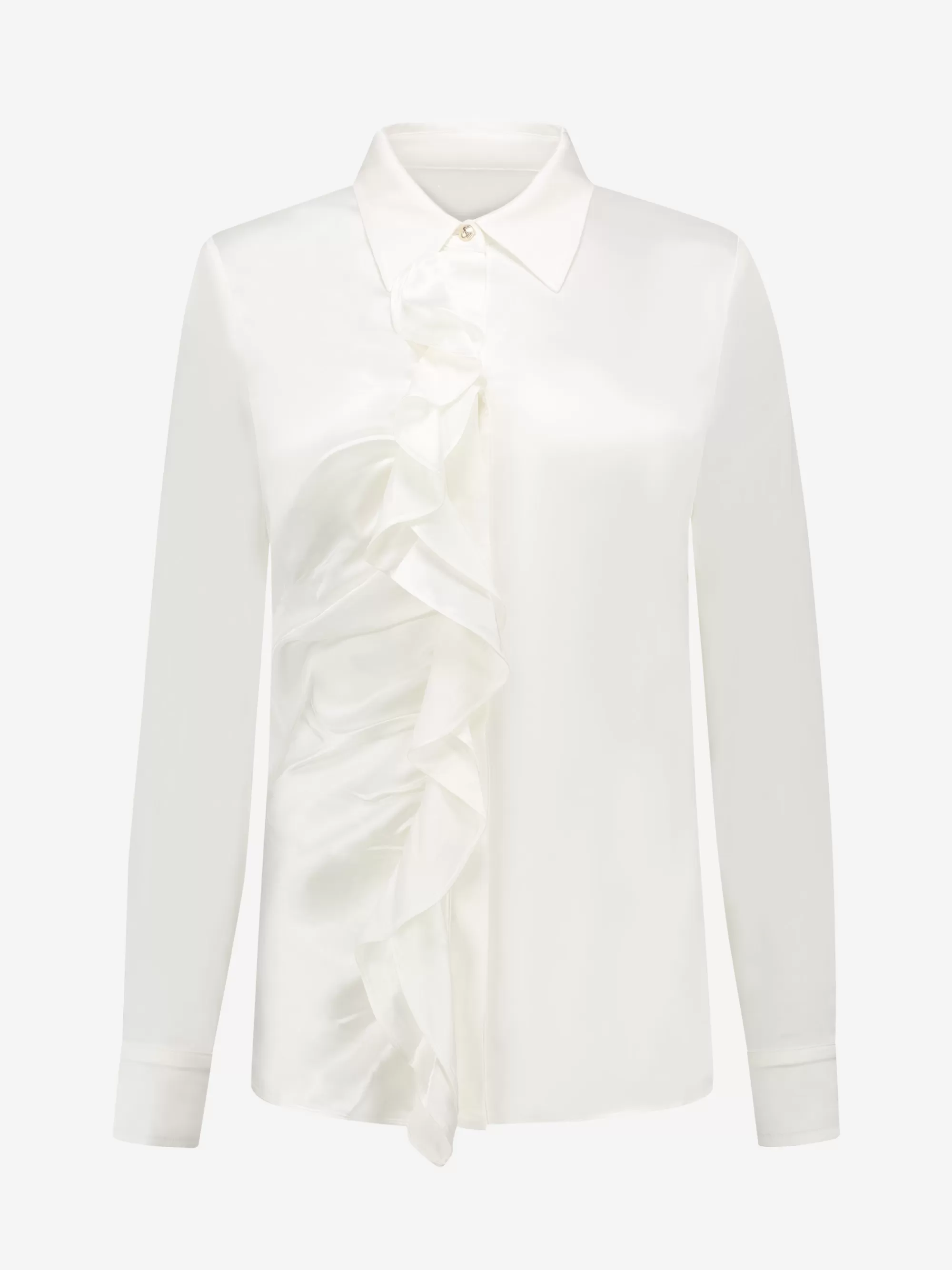 Women FIFTH HOUSE Shirts & Blouses-Satin look louse with ruffles