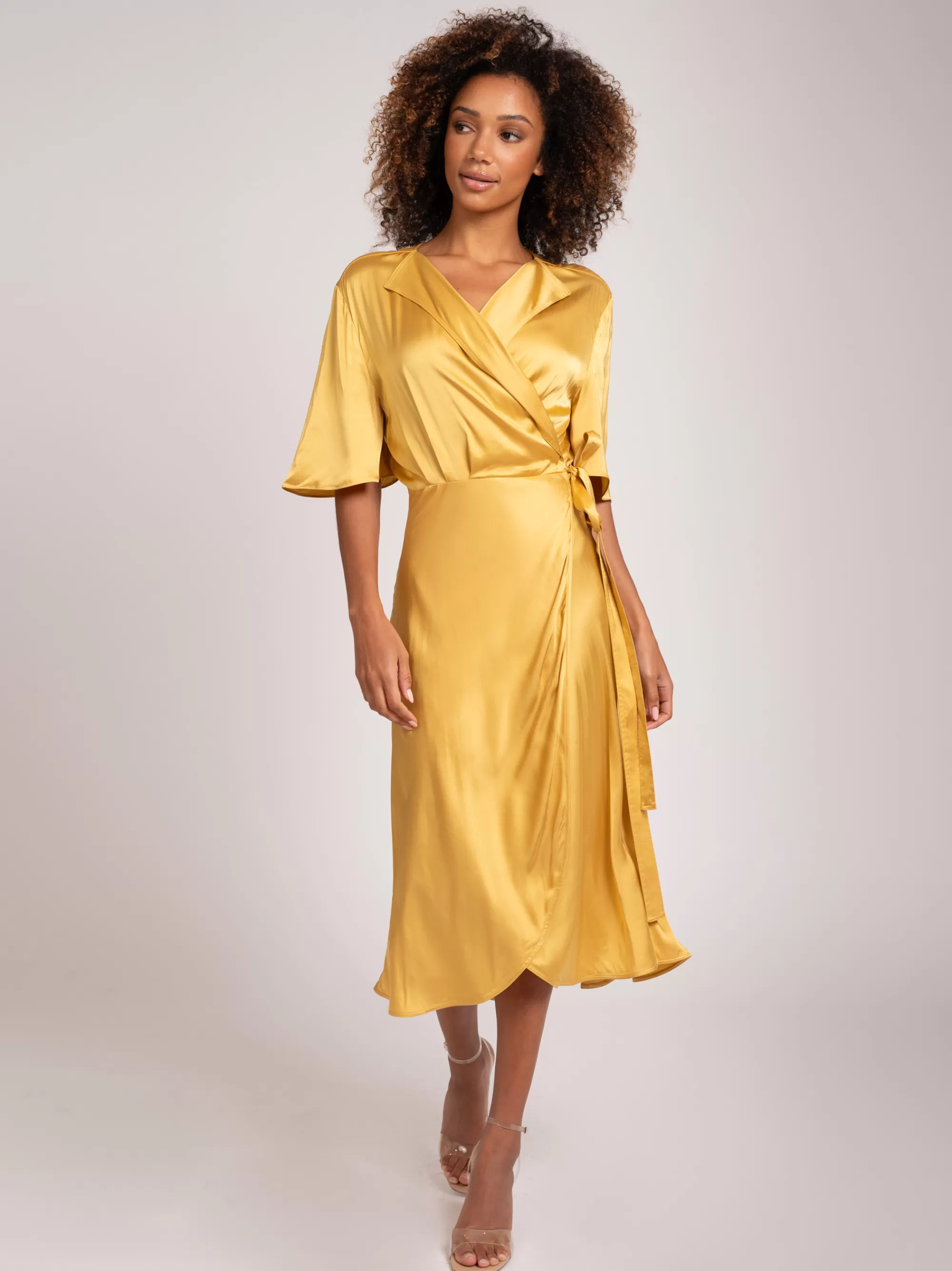 Women FIFTH HOUSE Dresses-Satin look wrap dress