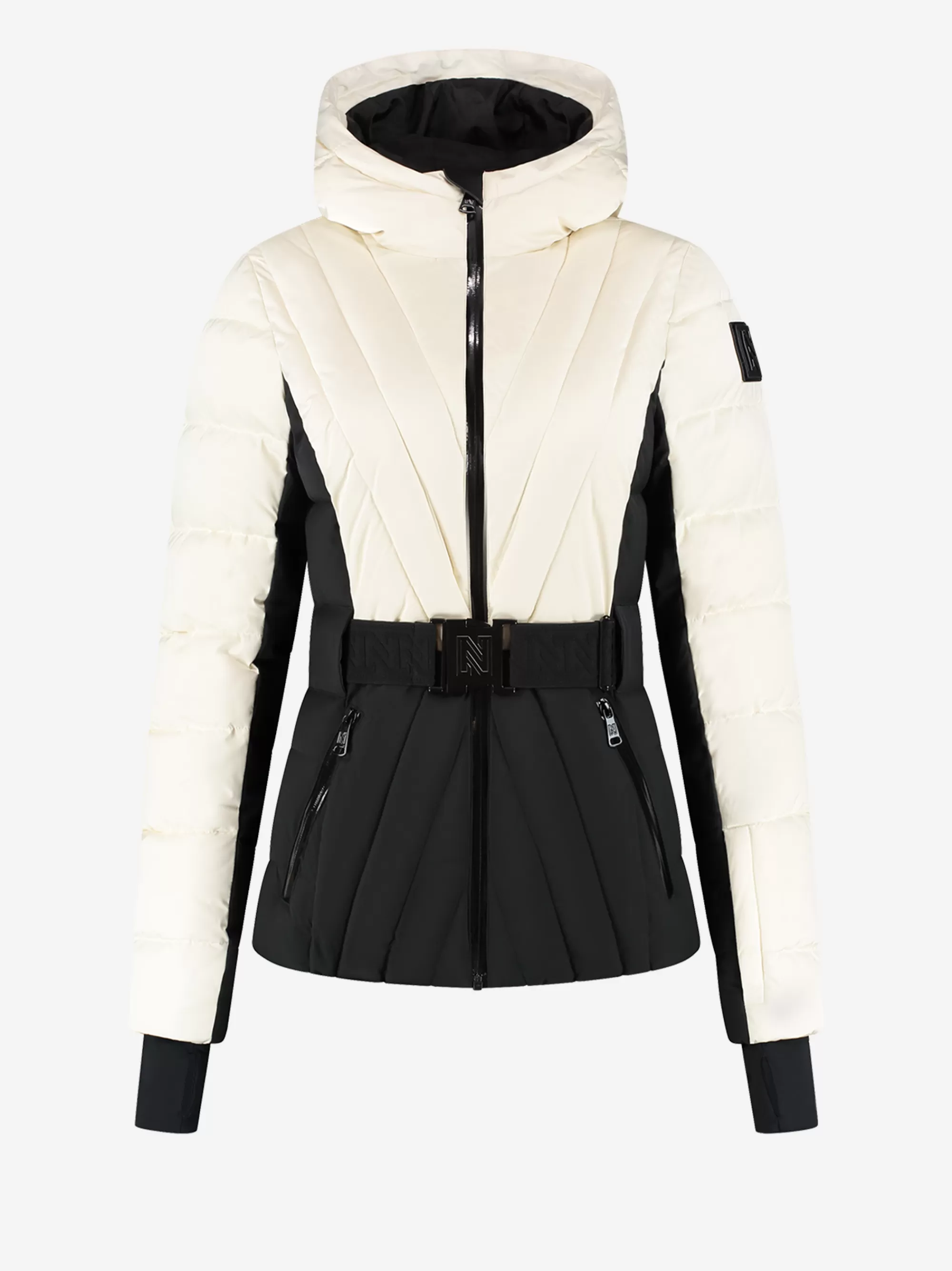 Women FIFTH HOUSE Skiwear | Coats & Jackets-Ski jacket with color block and adjustable belt