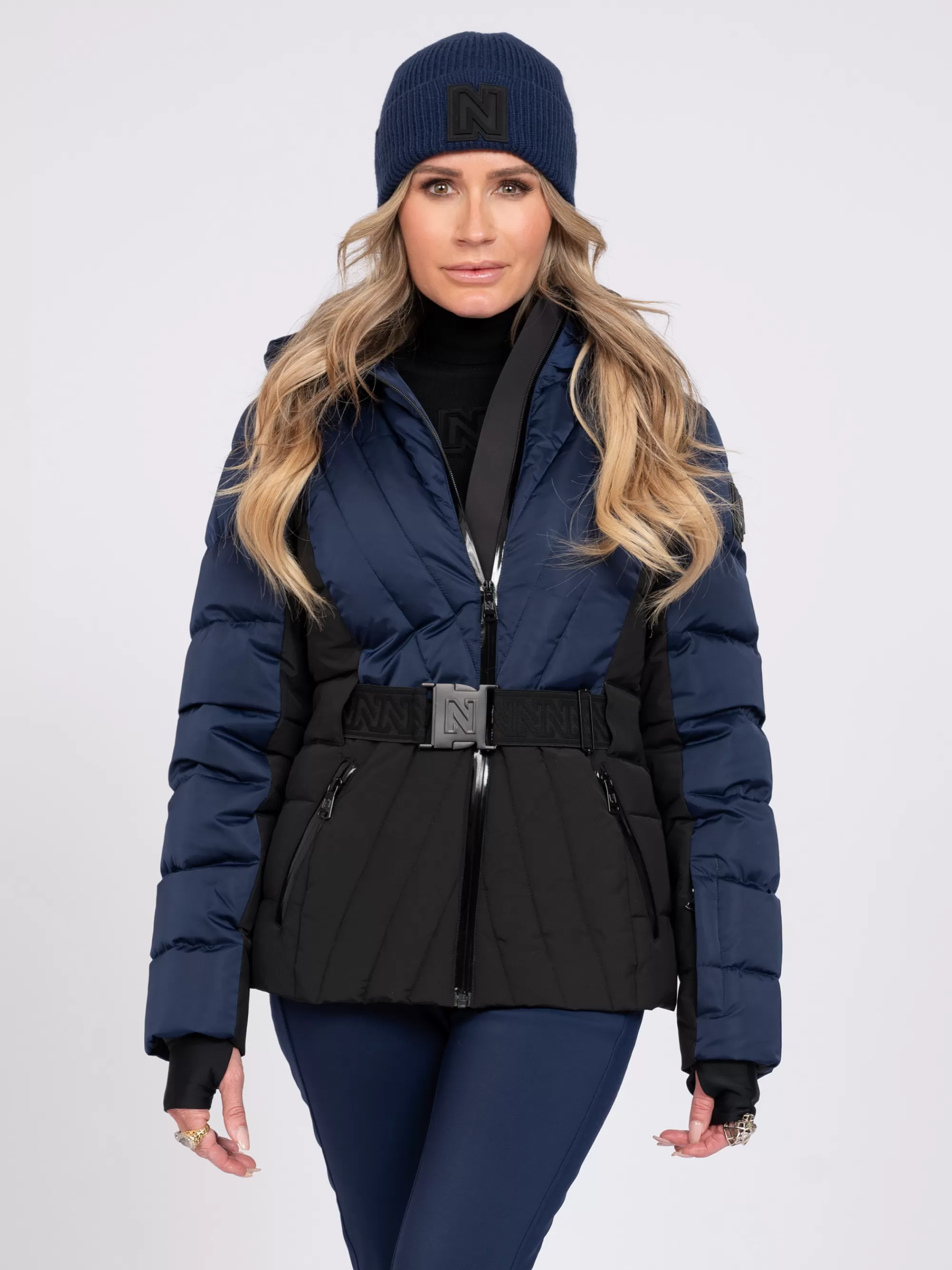 Women FIFTH HOUSE Skiwear | Coats & Jackets-Ski jacket with color block and adjustable belt