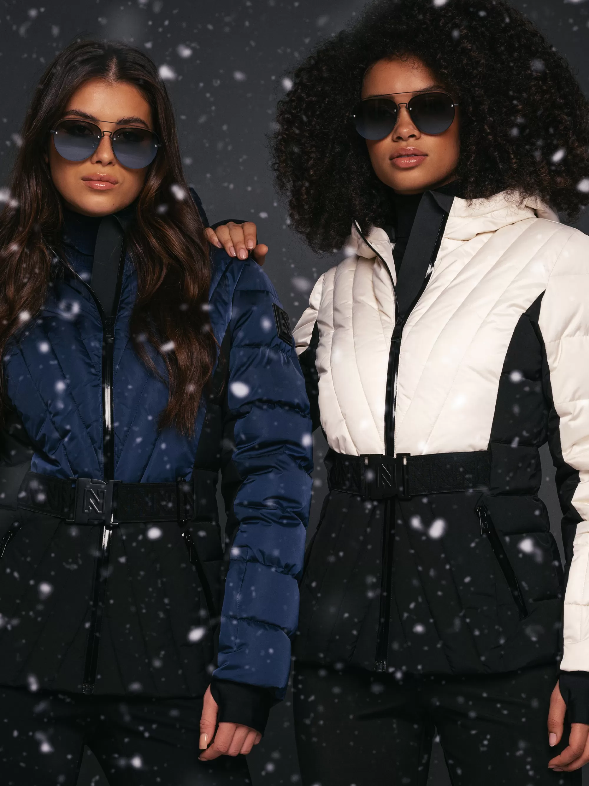 Women FIFTH HOUSE Skiwear | Coats & Jackets-Ski jacket with color block and adjustable belt