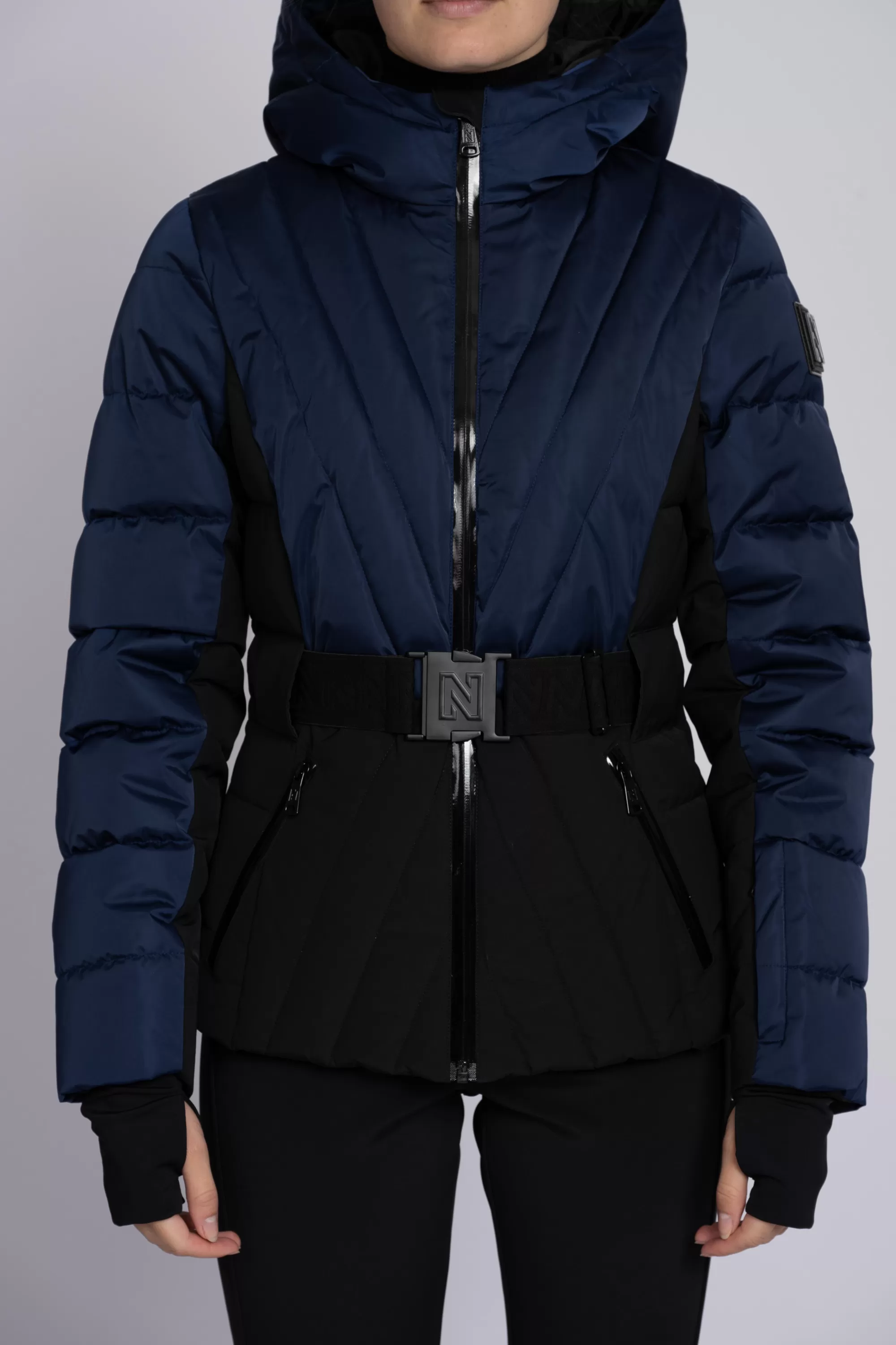 Women FIFTH HOUSE Skiwear | Coats & Jackets-Ski jacket with color block and adjustable belt