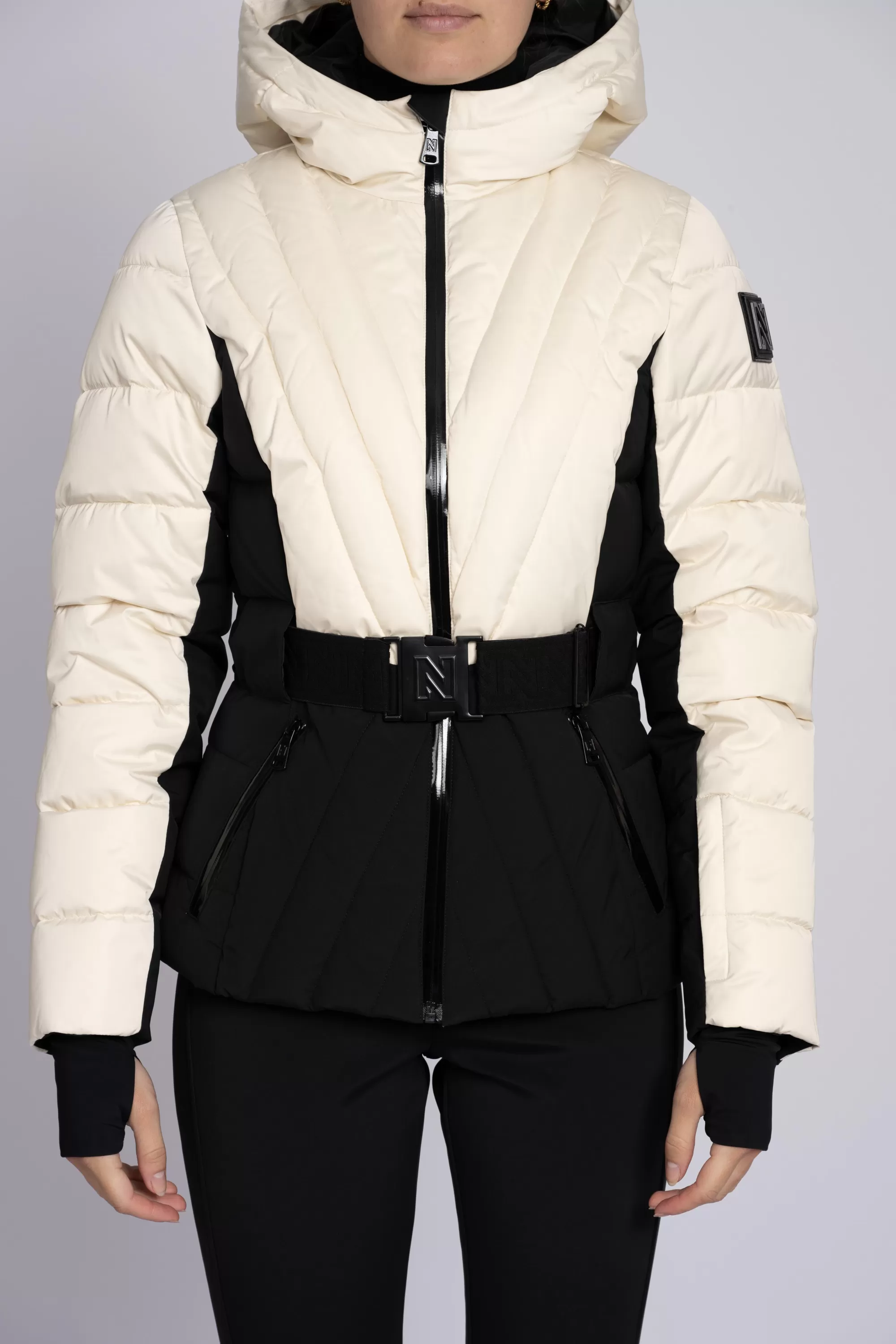 Women FIFTH HOUSE Skiwear | Coats & Jackets-Ski jacket with color block and adjustable belt