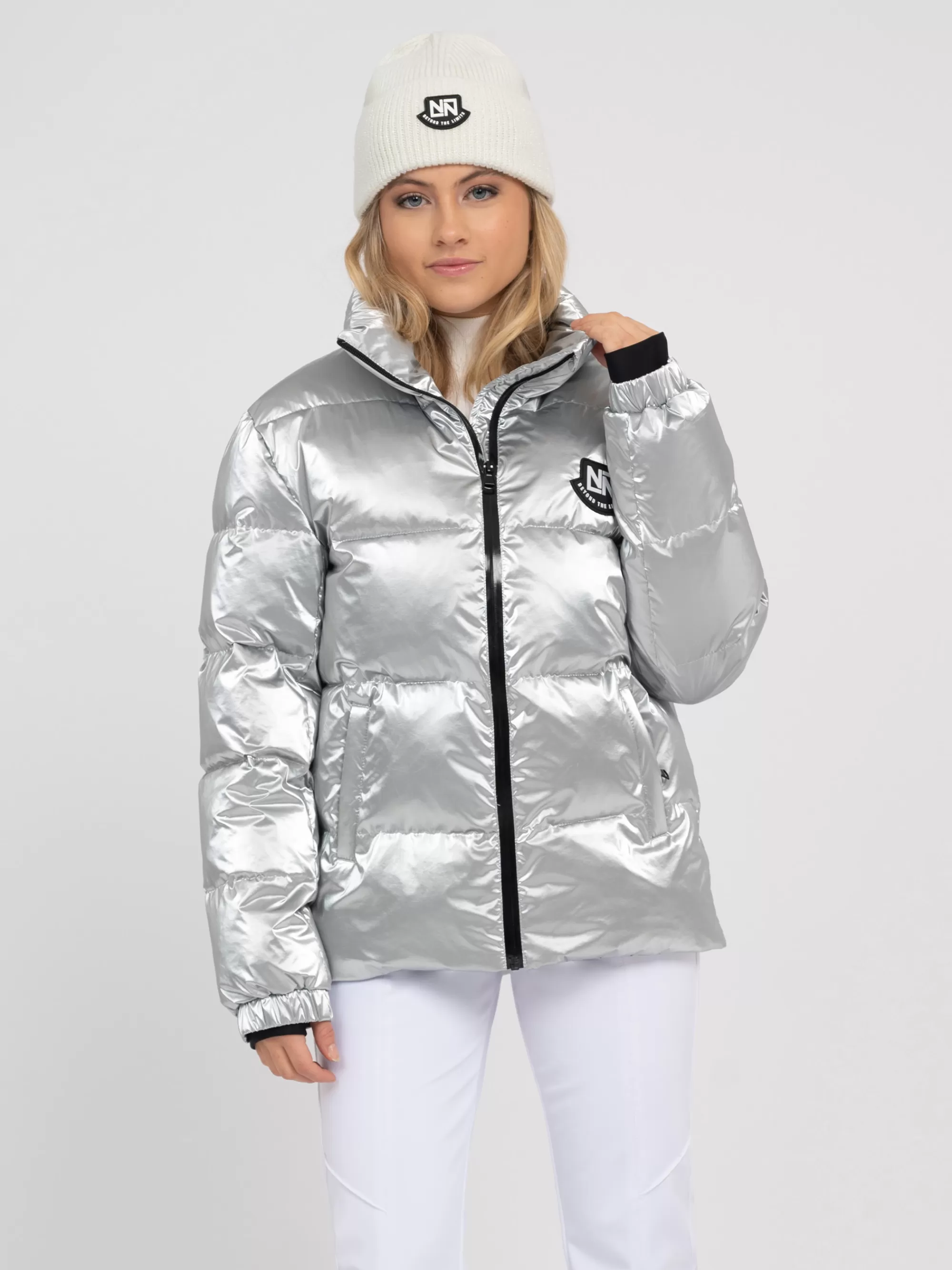 FIFTH HOUSE Skiwear | Jackets & Blazers-Ski jacket with metallic look and high collar