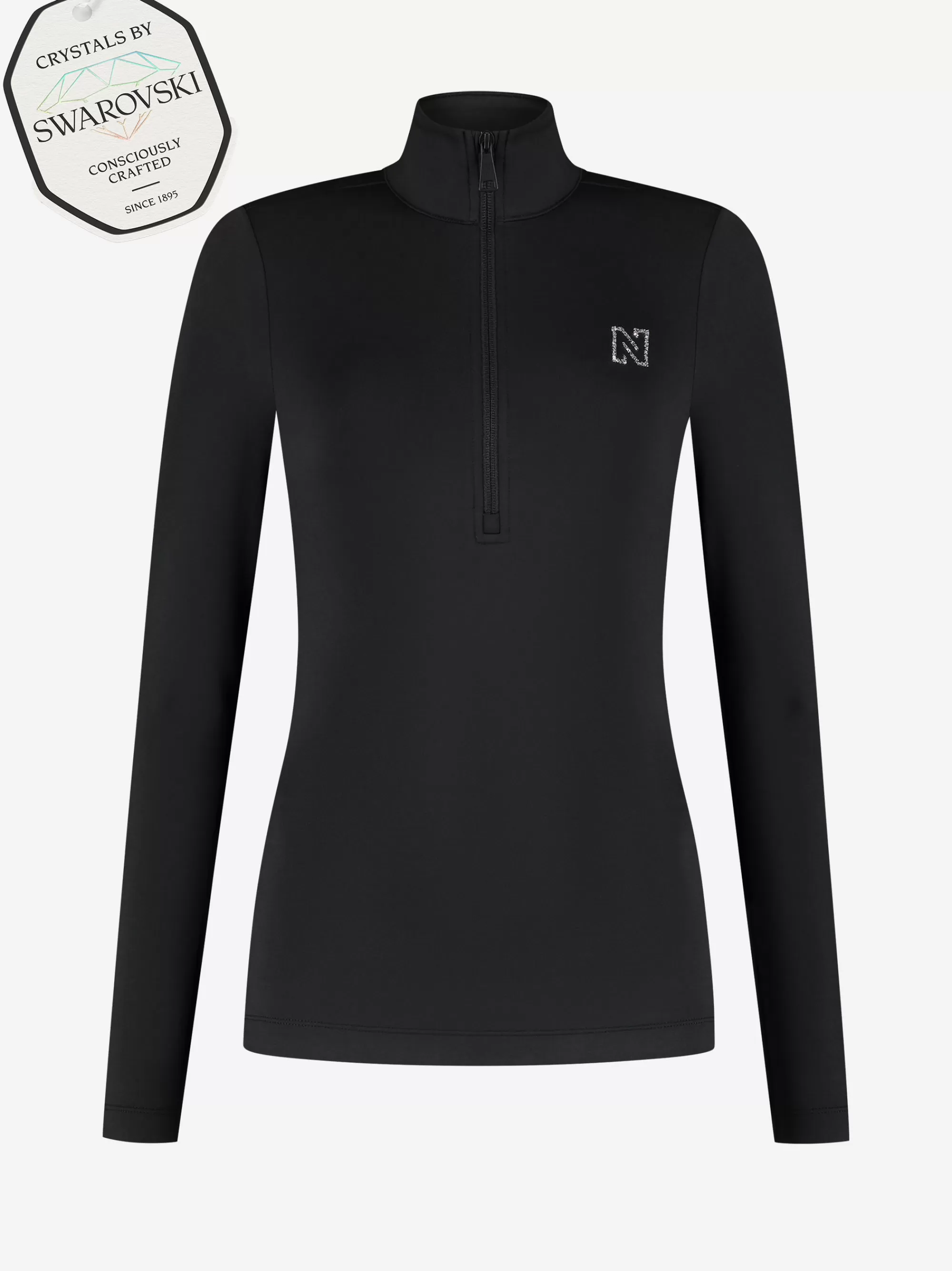 Women FIFTH HOUSE Skiwear | Tops-Ski pully with zipper and Swarovski N-logo