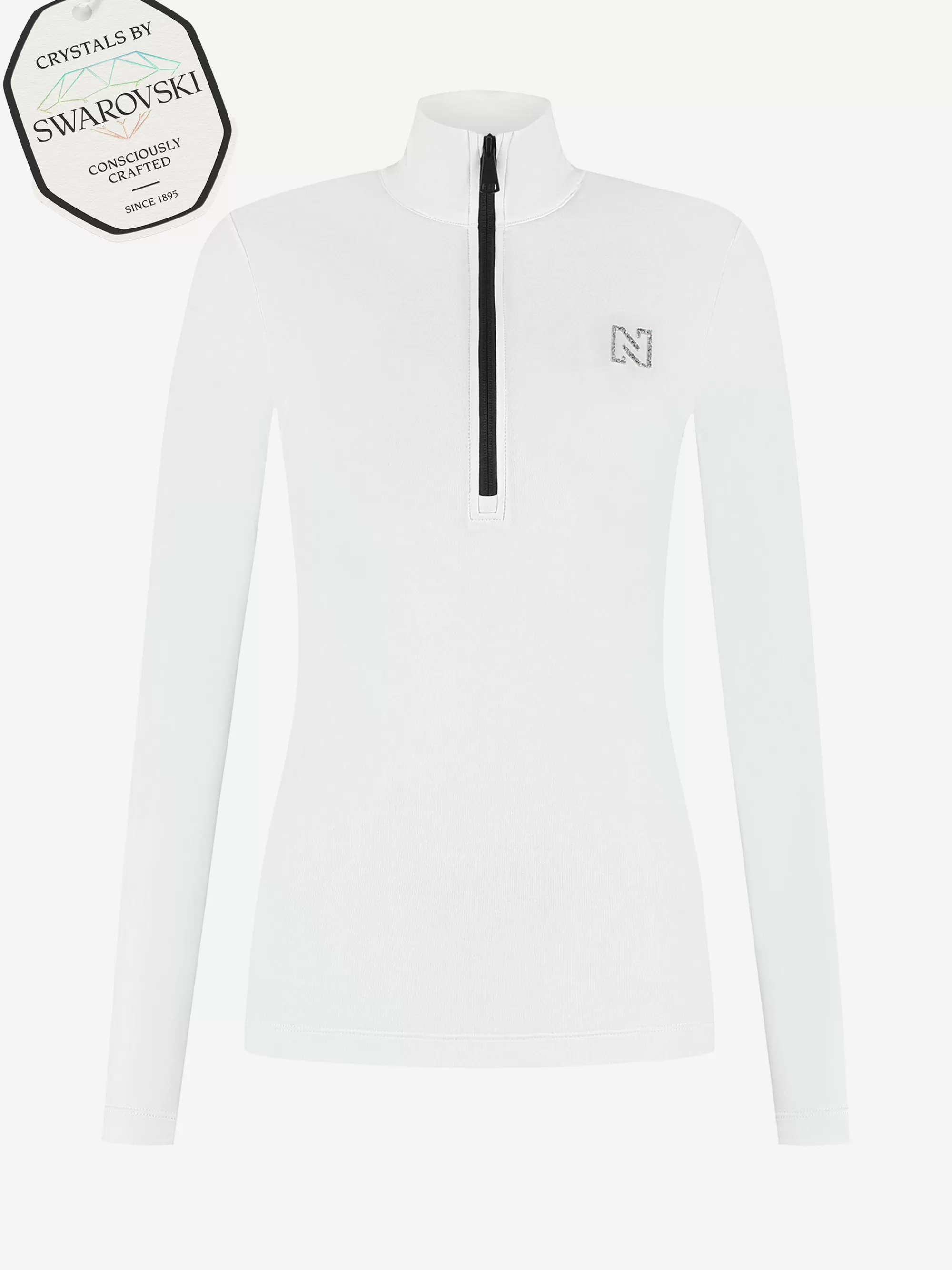 Women FIFTH HOUSE Skiwear | Tops-Ski pully with zipper and Swarovski N-logo