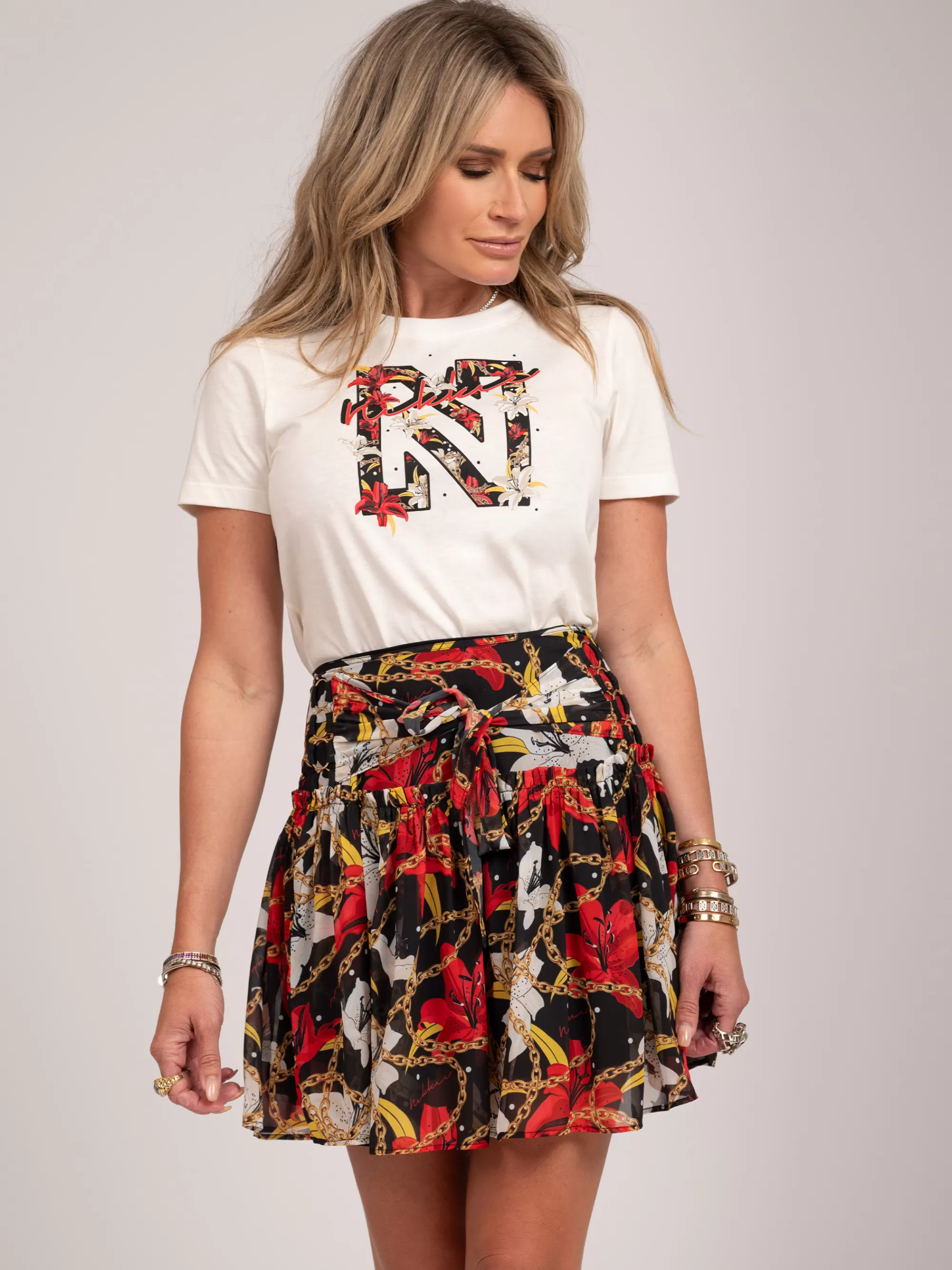 Women FIFTH HOUSE Skirts-Skirt with graphic print