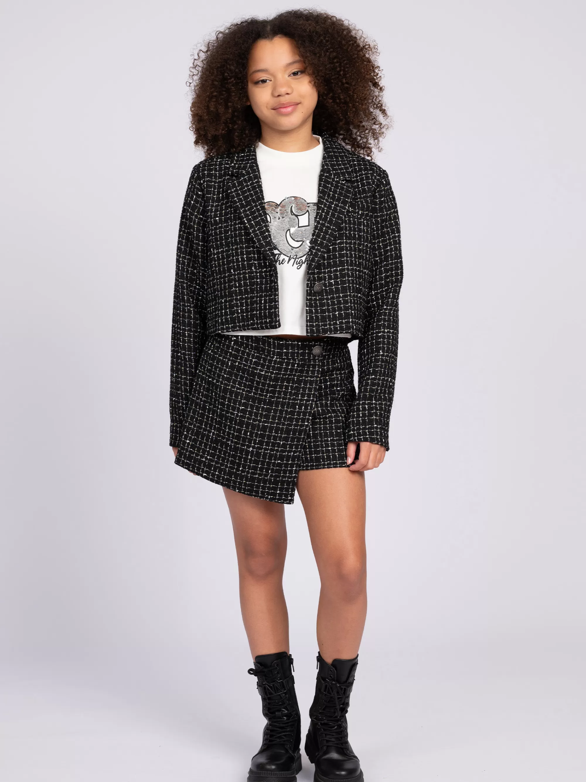 FIFTH HOUSE Skirts-Skort with pied-de-poule pattern