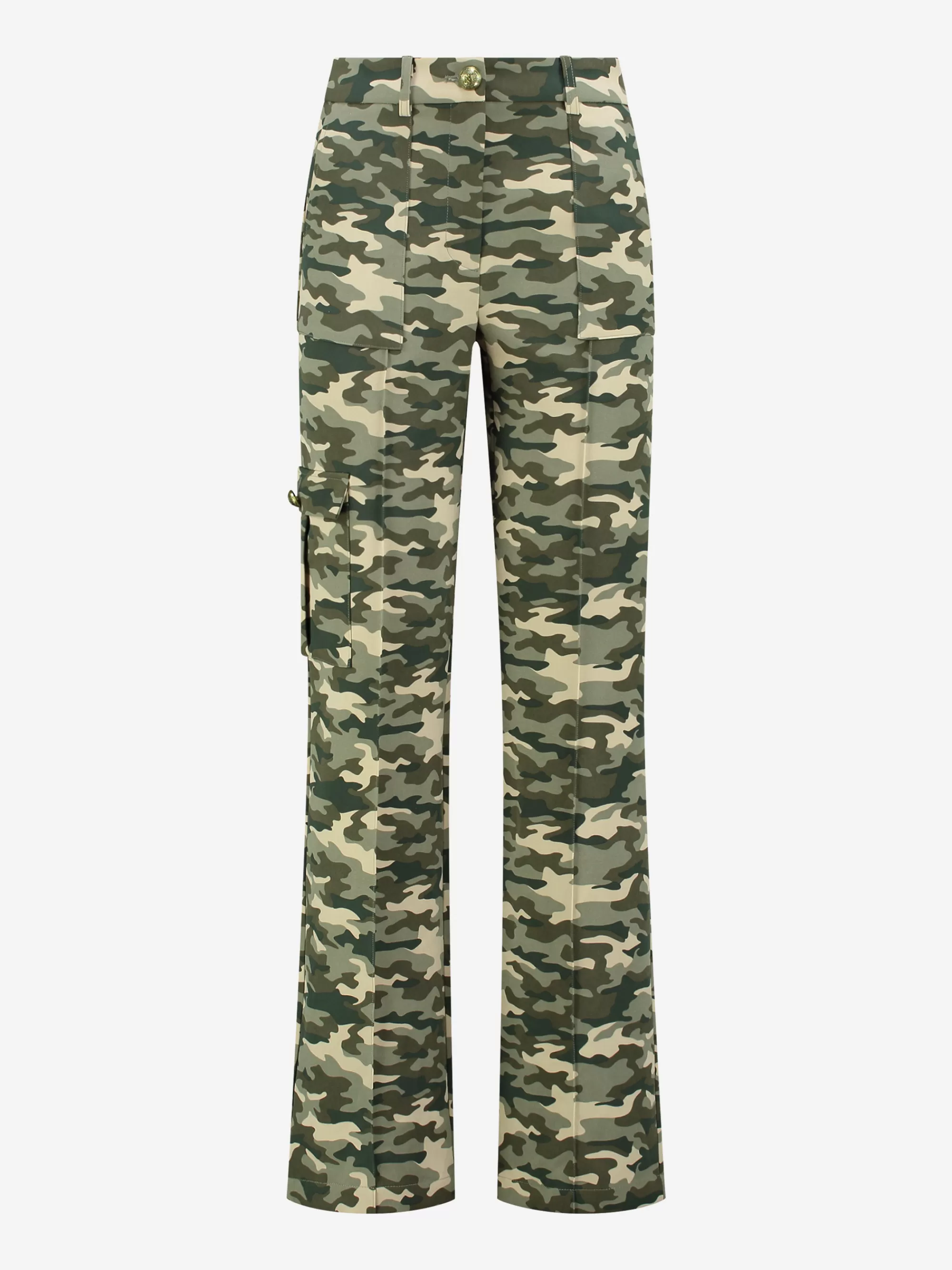 Women FIFTH HOUSE Pants & Jeans-Straight cargo pants with Mid rise