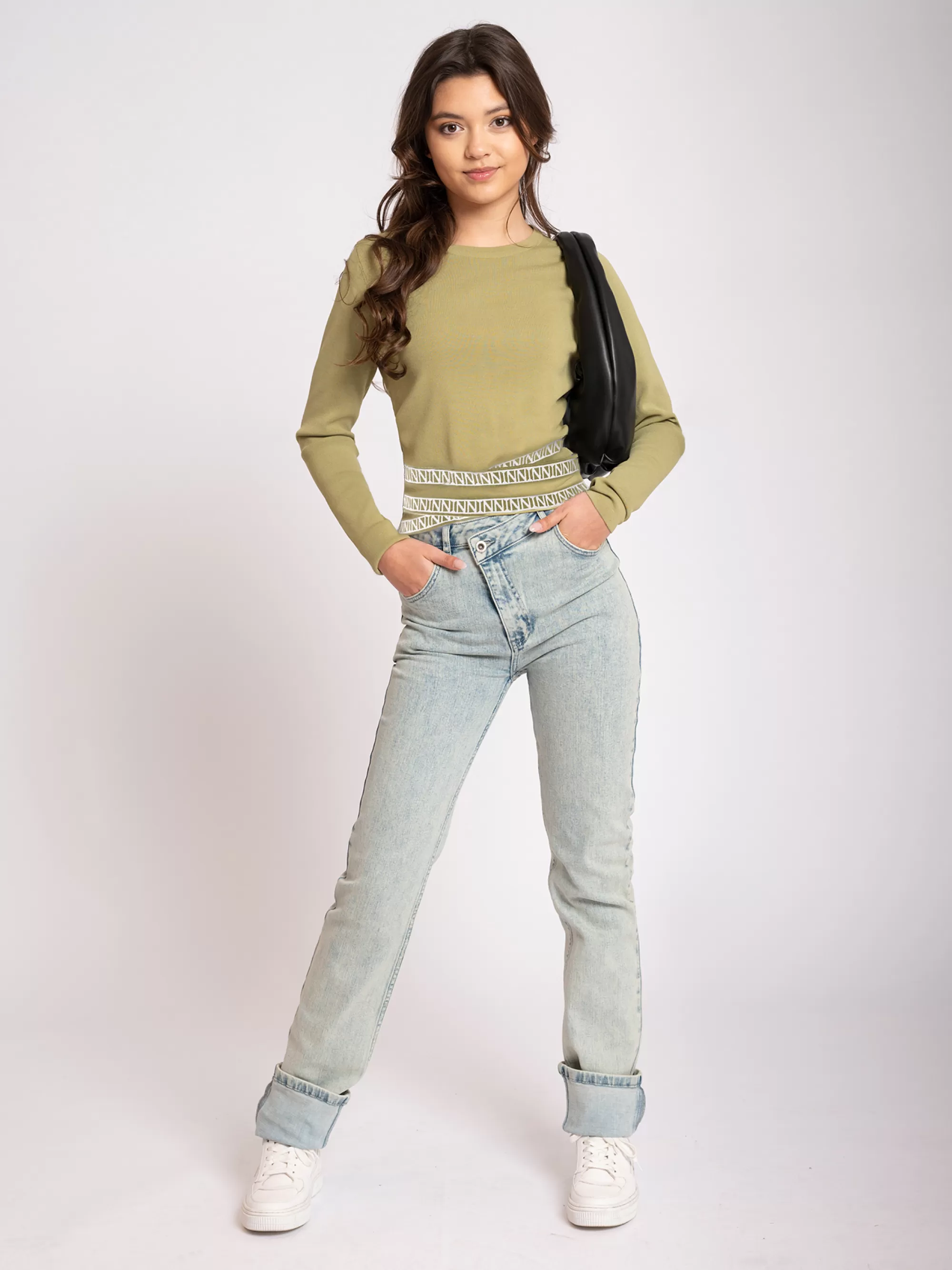 FIFTH HOUSE Pants & Jeans-Straight jeans with asymmetric zipper