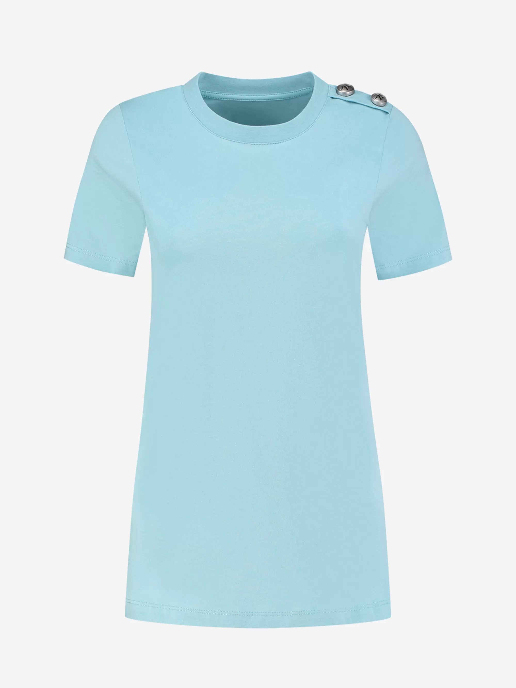 Women FIFTH HOUSE T-shirts-T-shirt with small buttons on shoulder