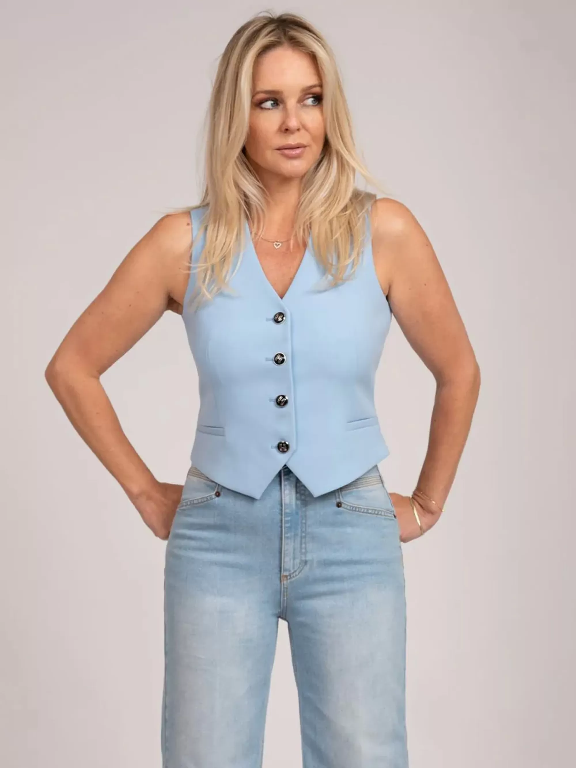 Women FIFTH HOUSE Sets & Co-ords | Blazers & Waistcoats-Waistcoat with buttons