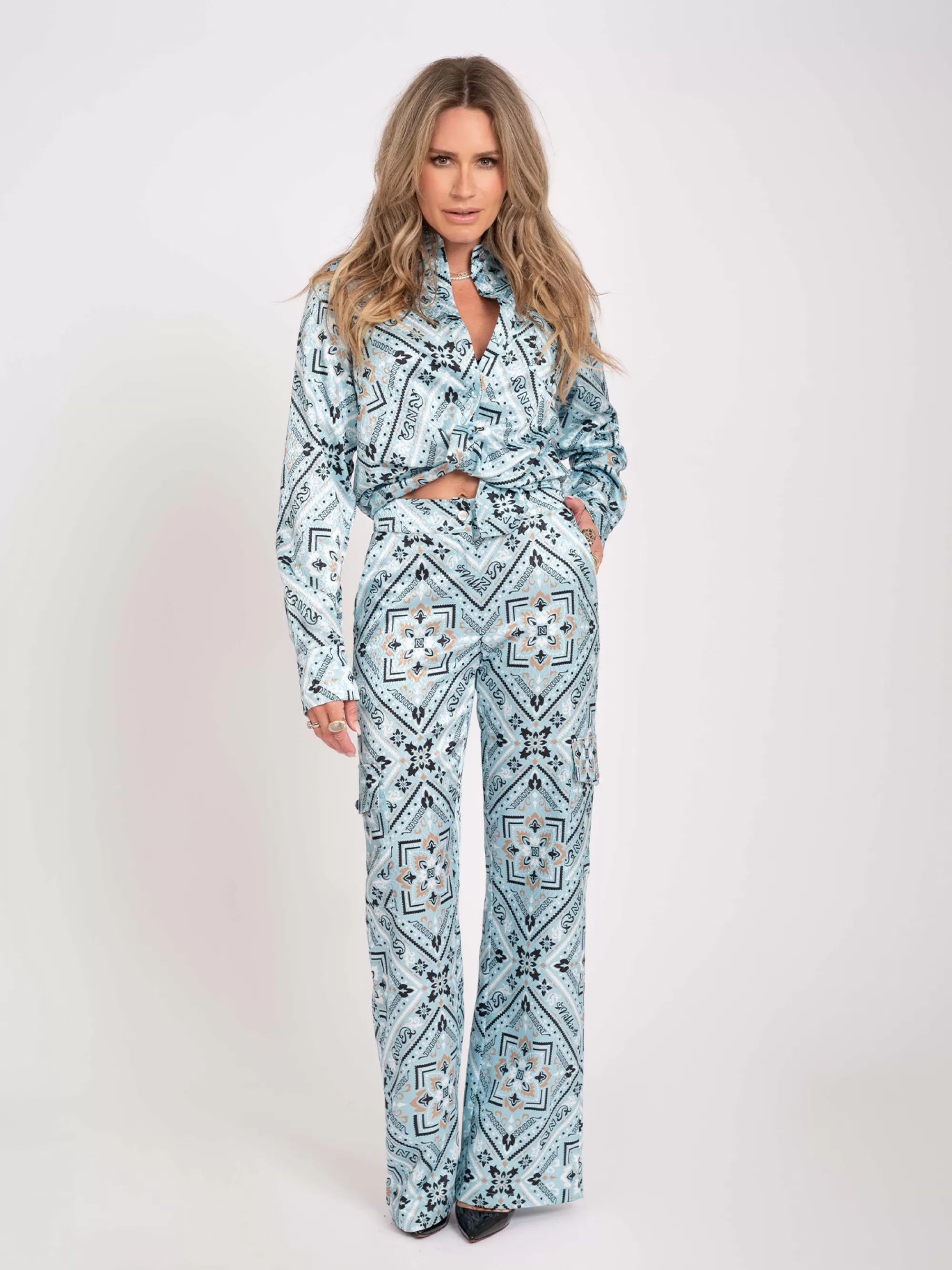 Women FIFTH HOUSE Pants & Jeans-Wide leg trouser with print